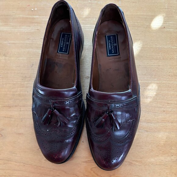 Bostonian Classics Wingtip Tassel Leather Loafers Oxfords Brown Men's Size 9 - Picture 1 of 4